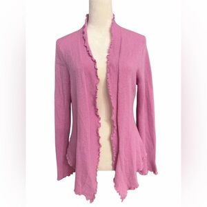 Cynthia Rowley Pink Ruffled Cashmere Cardigan